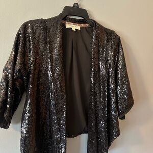 Living Doll Black and Silver Sequin Blazer